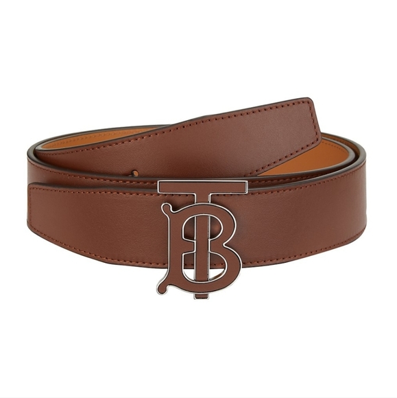Burberry Logo Buckle Leather Belt - Size: US42 / 105cm - Picture 1 of 9